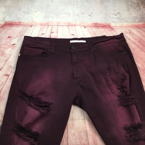 ➡️GOLDEN Distressed Slim Straight in Purple Size 38x33” - Picture 4 of 16